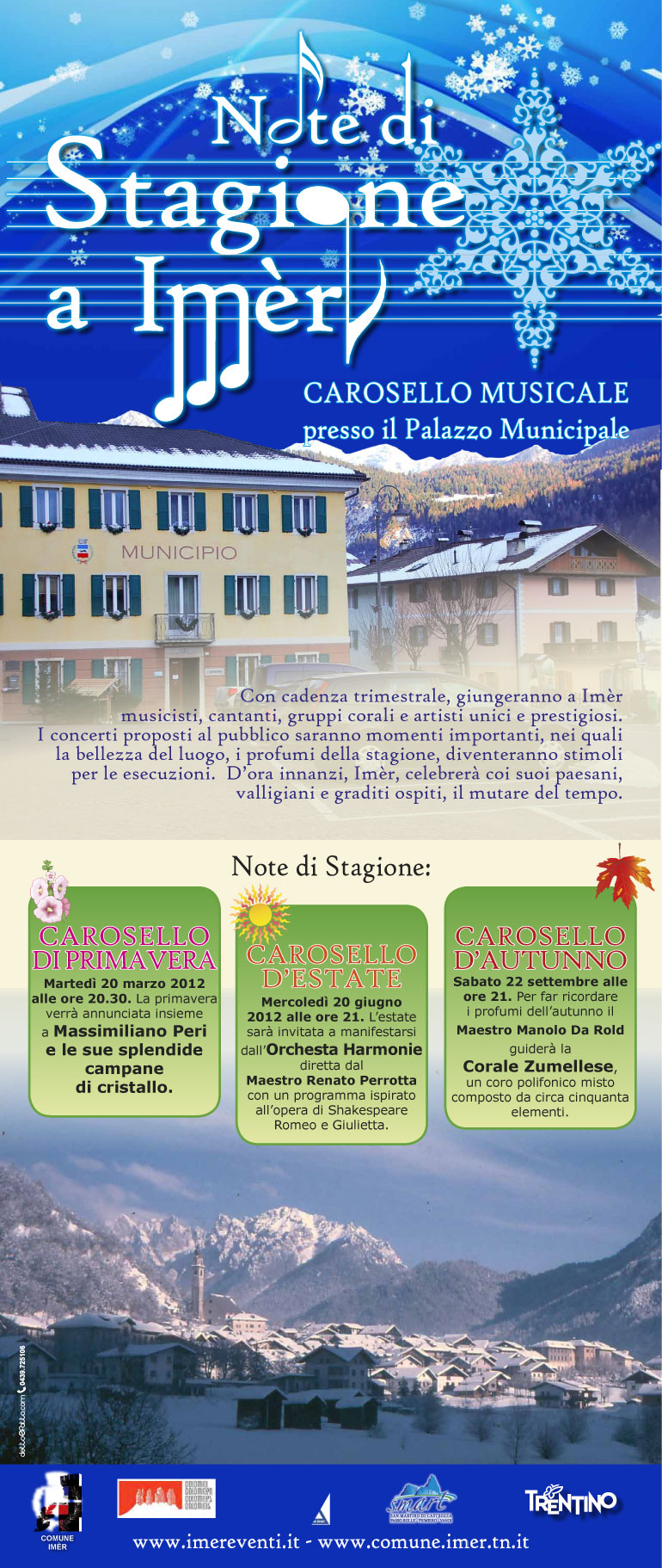 Locandina ''Note di Stagione'' a Imer, Trento