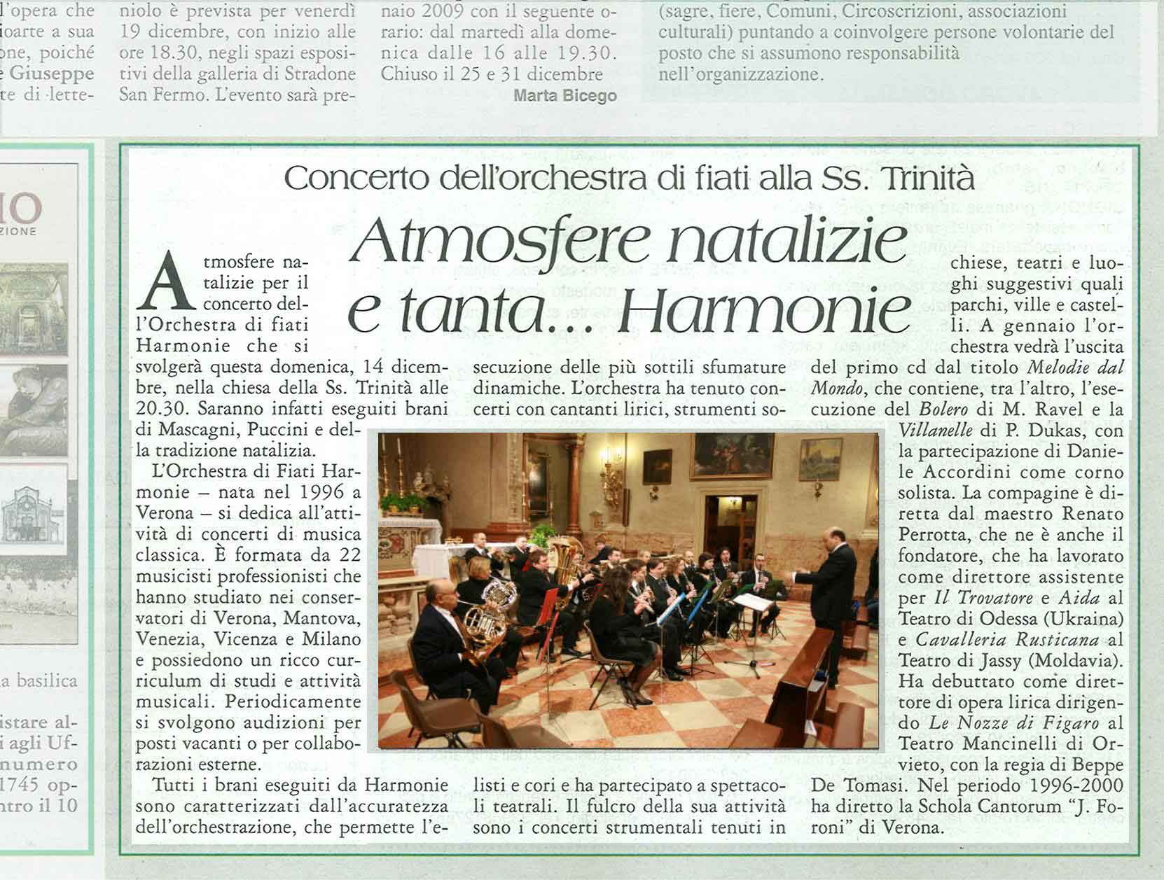 Rassegna stampa: Atmosfere natalizie e tanta ... Harmonie