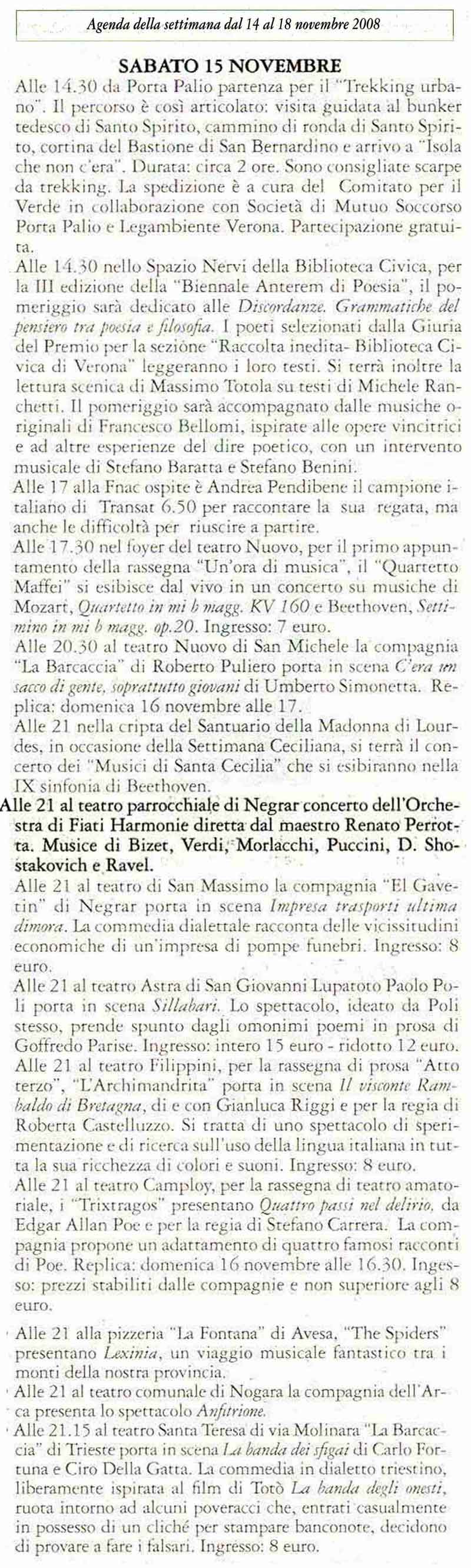 Rassegna stampa: Agenda