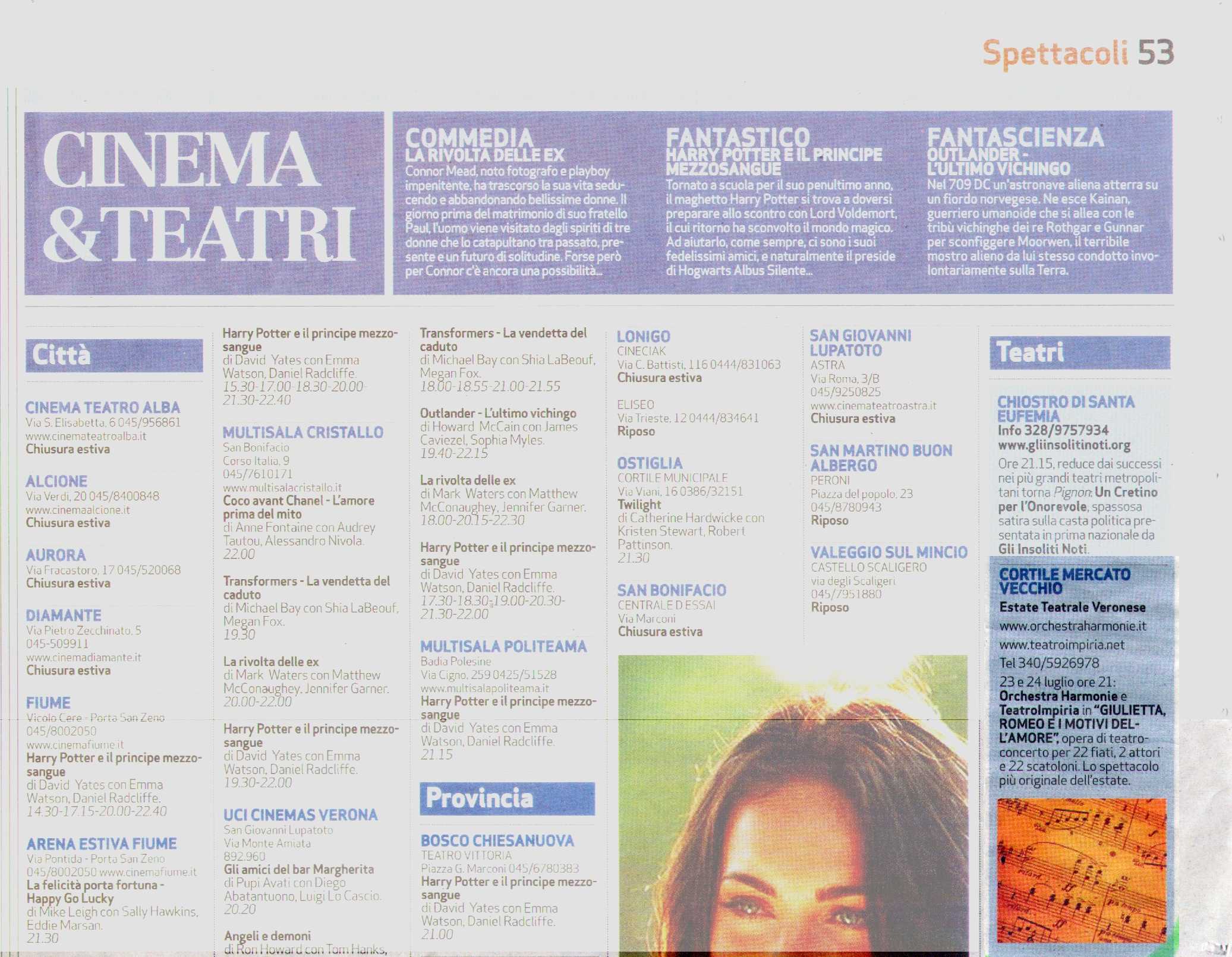 Rassegna stampa: Cinema & Teatri