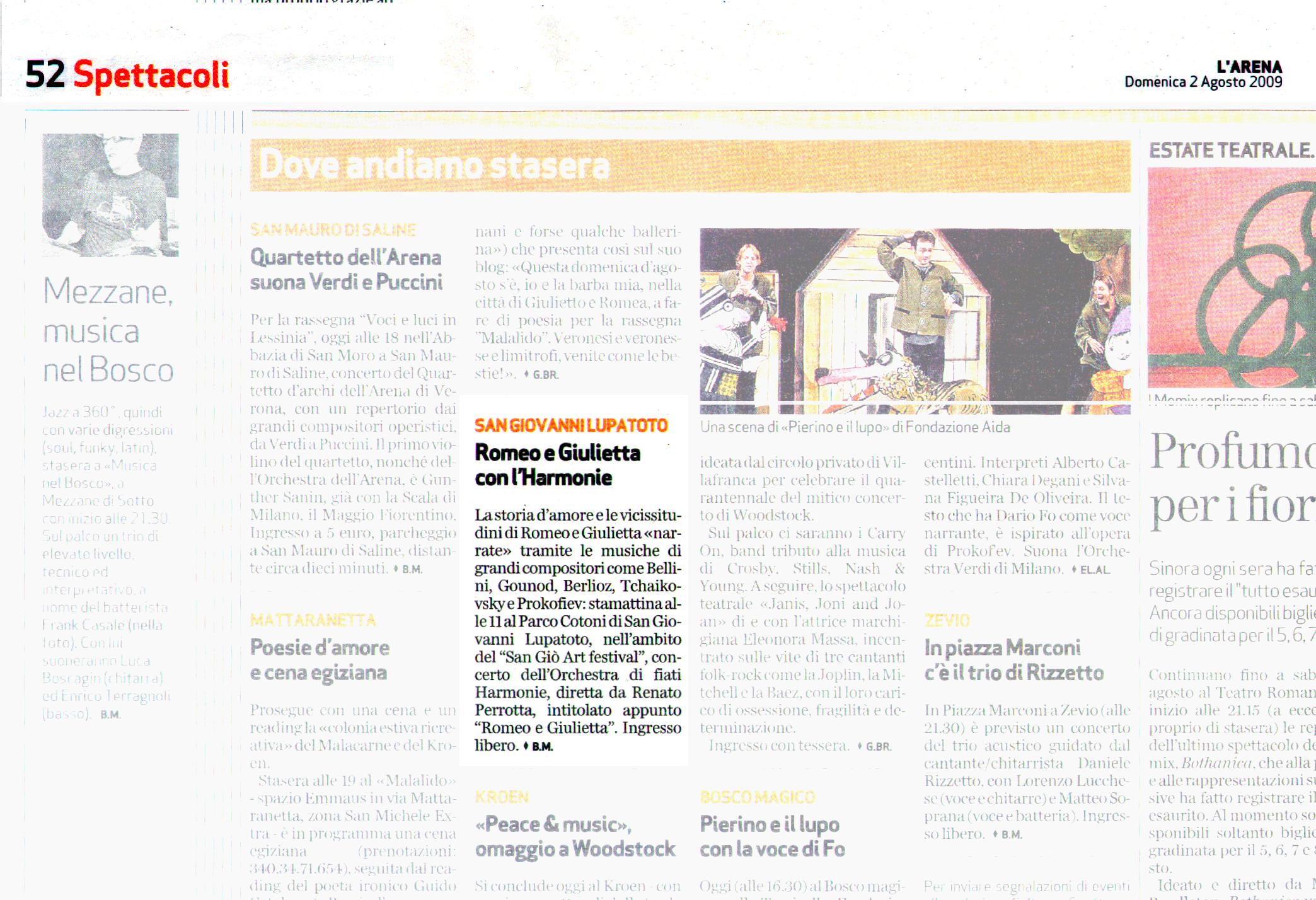 Rassegna stampa: Romeo e Giulietta con l'Orchestra Harmonie