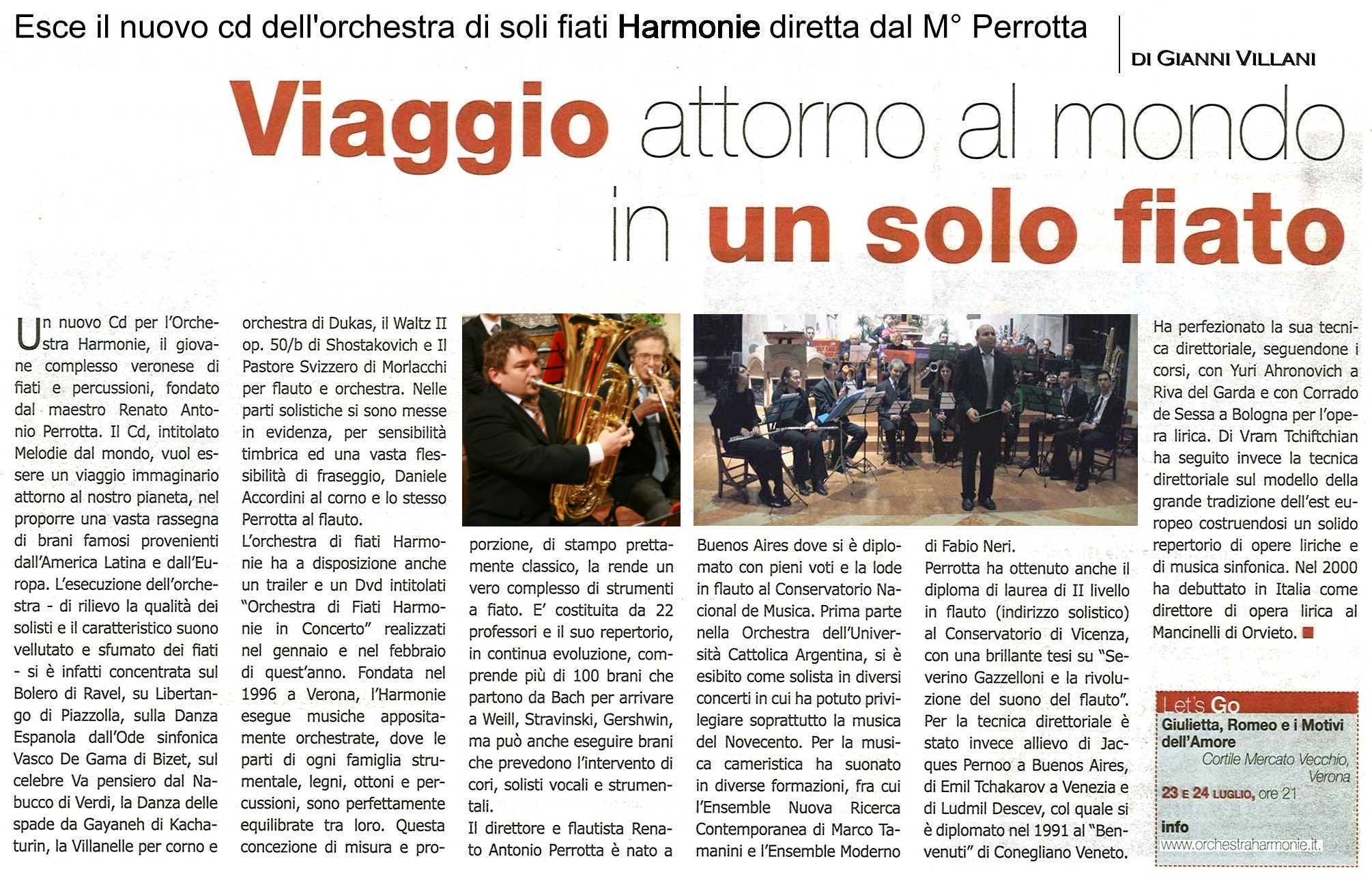 Rassegna stampa: CD ''Melodie dal Mondo''