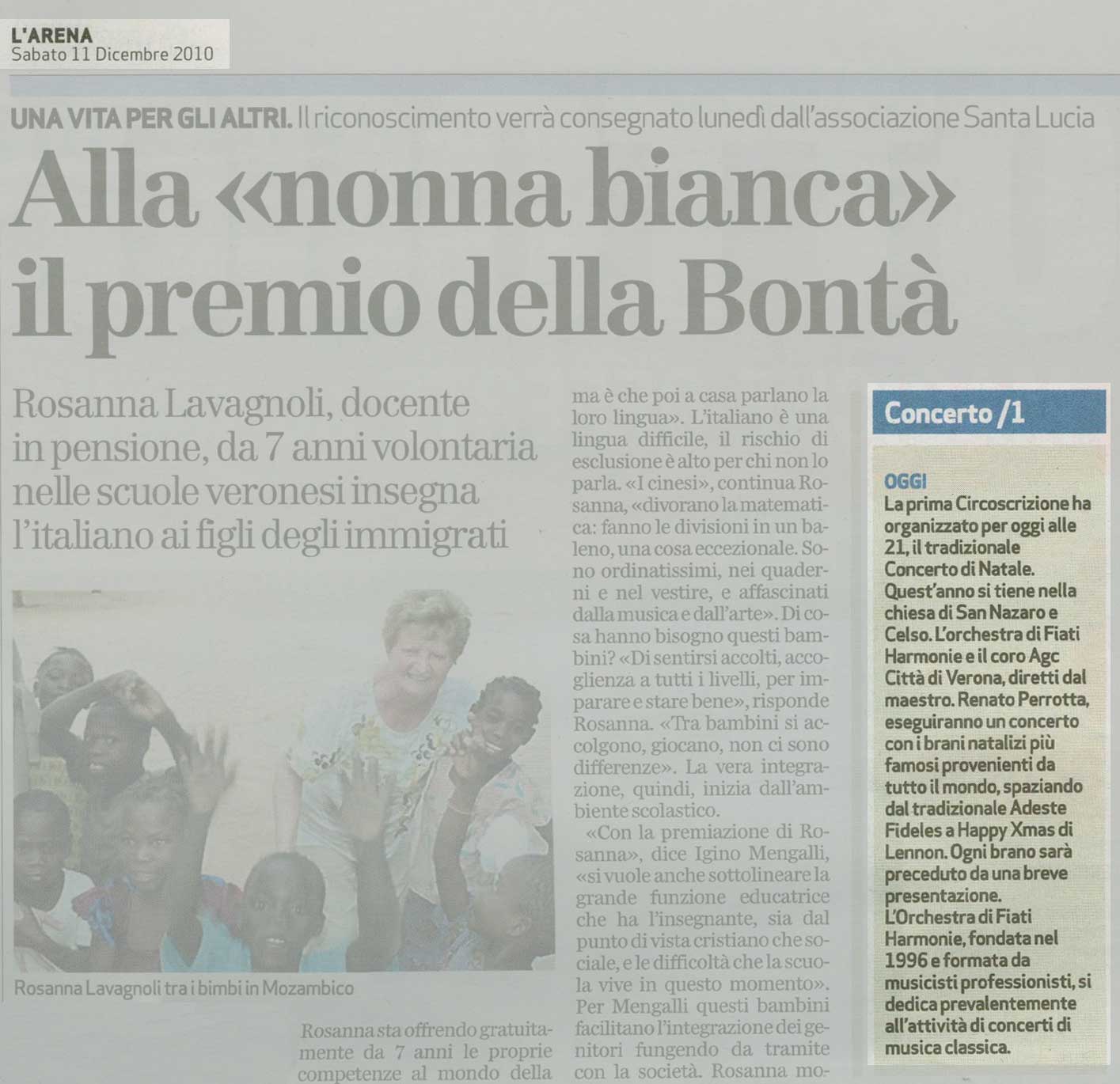 Rassegna stampa: Concerto di Natale